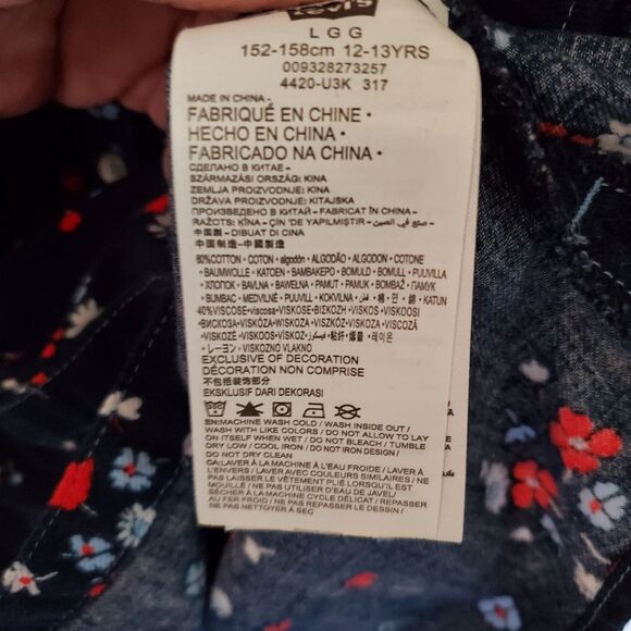 Levi's Navy Dress with Petite Floral Pattern Size L (12-13 yrs) - Picture 4 of 10